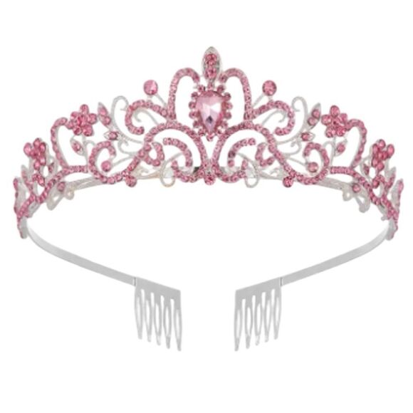 Beautiful pink and silver tiara! New! - Picture 3 of 5